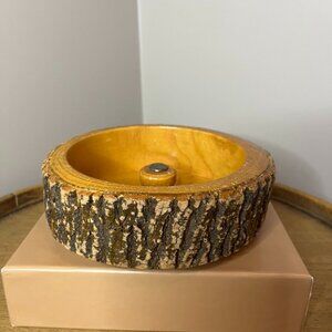 Vintage Wood Nut Bowl, handcrafted